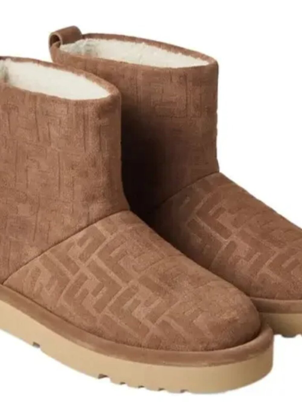 Fendi FF Logo Shearling-Lined Suede Boots